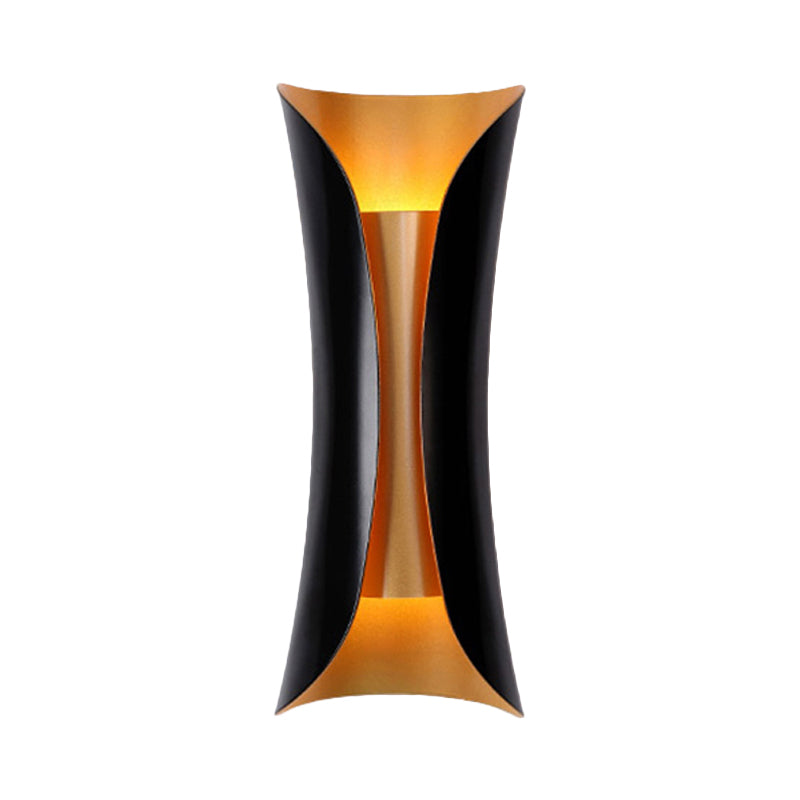 Modern Curl Wall Sconce Black Metal Indoor