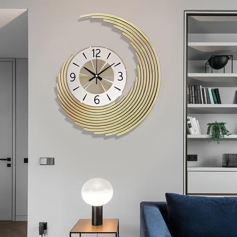 Modern 3D Metal Wall Clock Silent Quartz