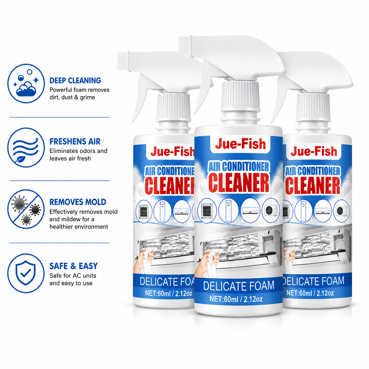 3 Bottles Of Air Conditioner Cleaner Foam
