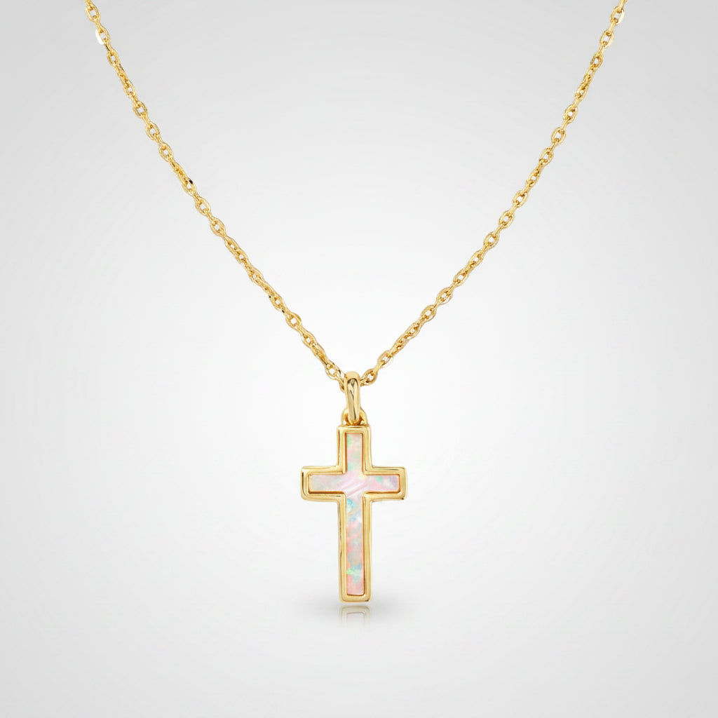 Necklace Cross Pendant Mothers Day Gift Gold
