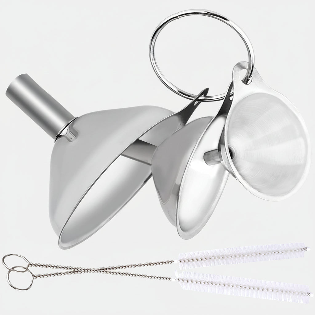 Stainless Steel Funnel Set 3 Sizes Kitchen