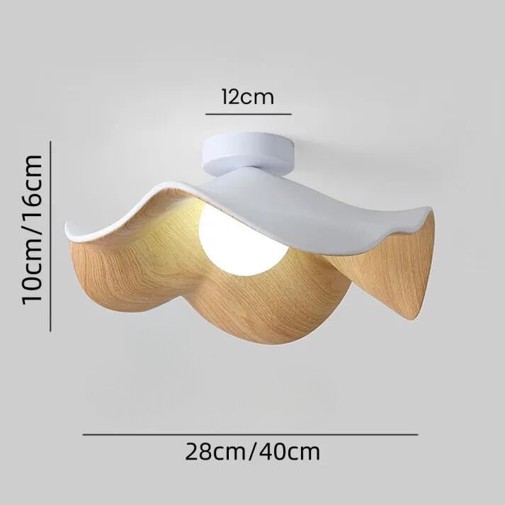Scandinavian Wooden Lotus Ceiling Light