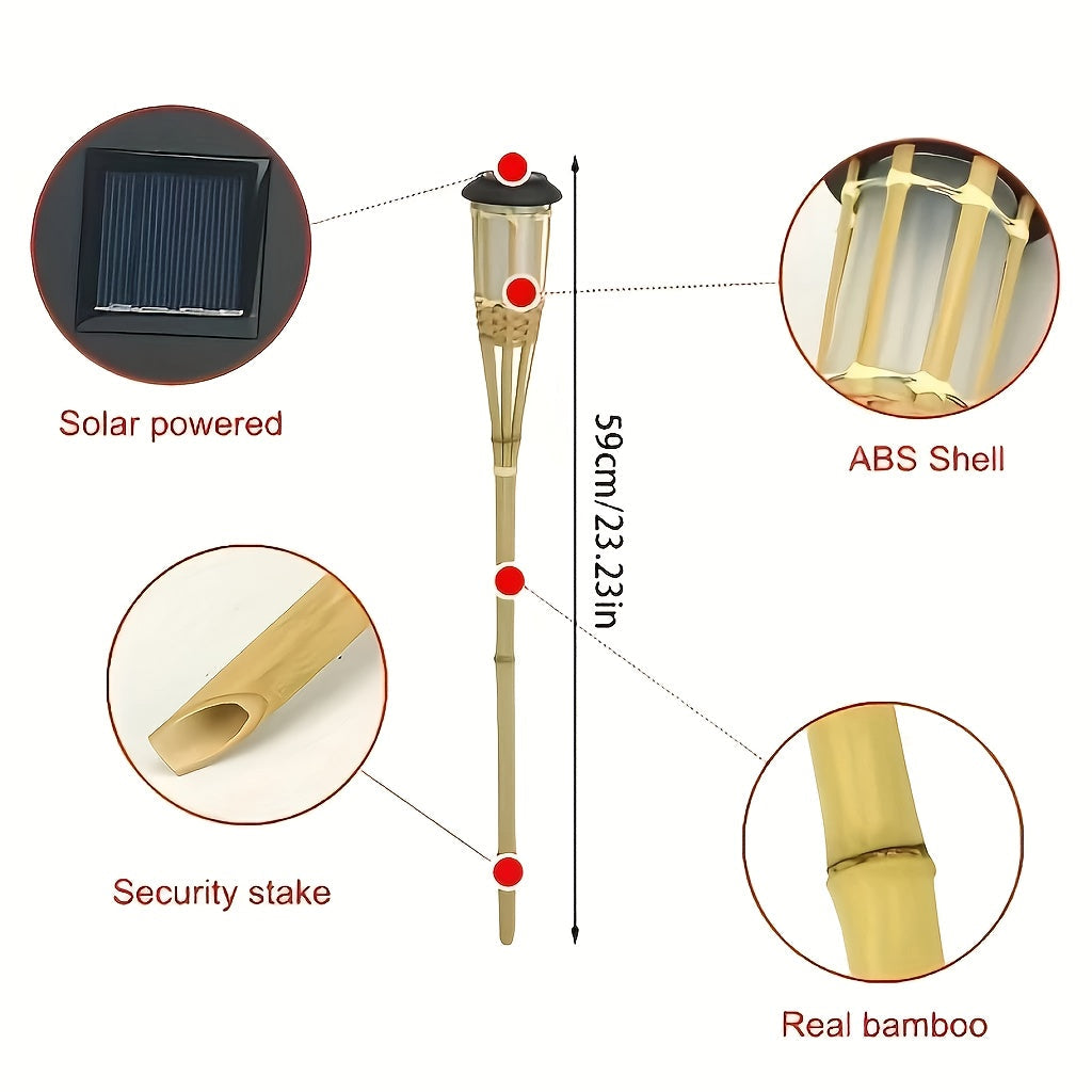 Solar Bamboo Flame Lights (2 Pack) 12