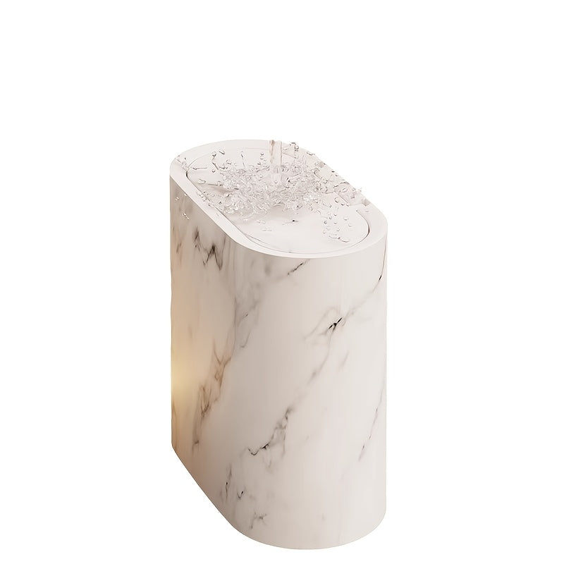 Marble Pattern Trash Can Modern Bathroom &