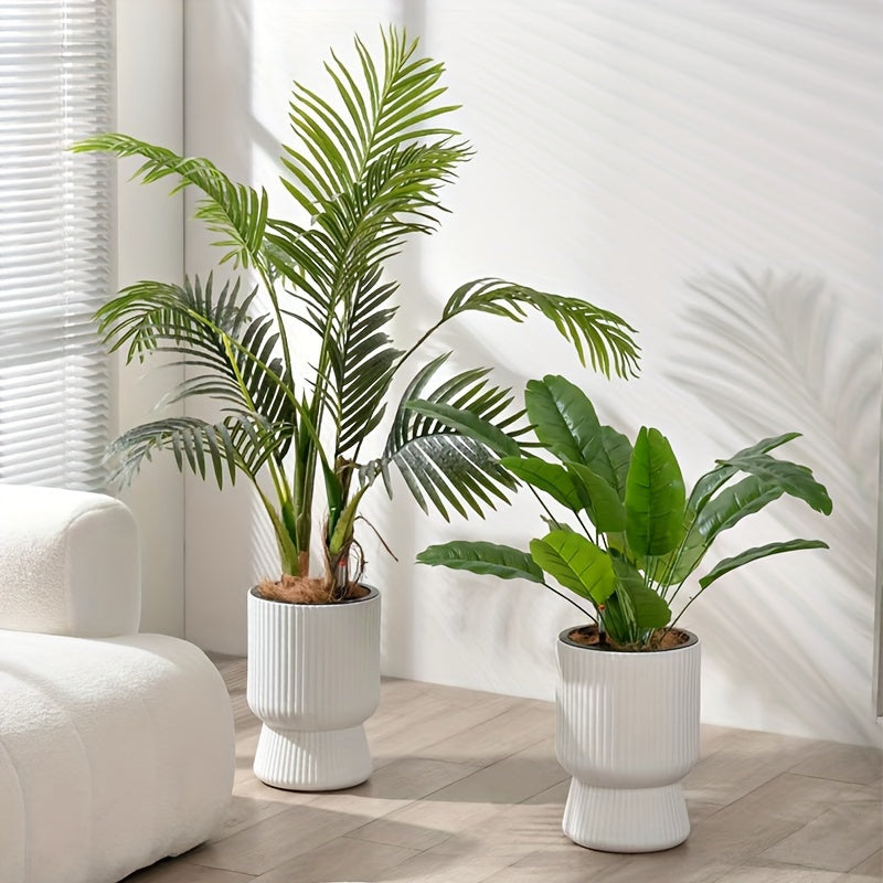 White Self Watering Flower Pot Modern Wine