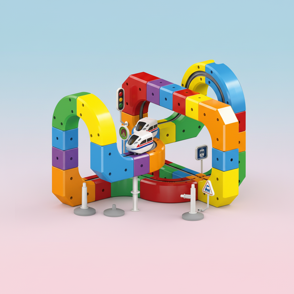 Toy Building Blocks Marble Run Track Set
