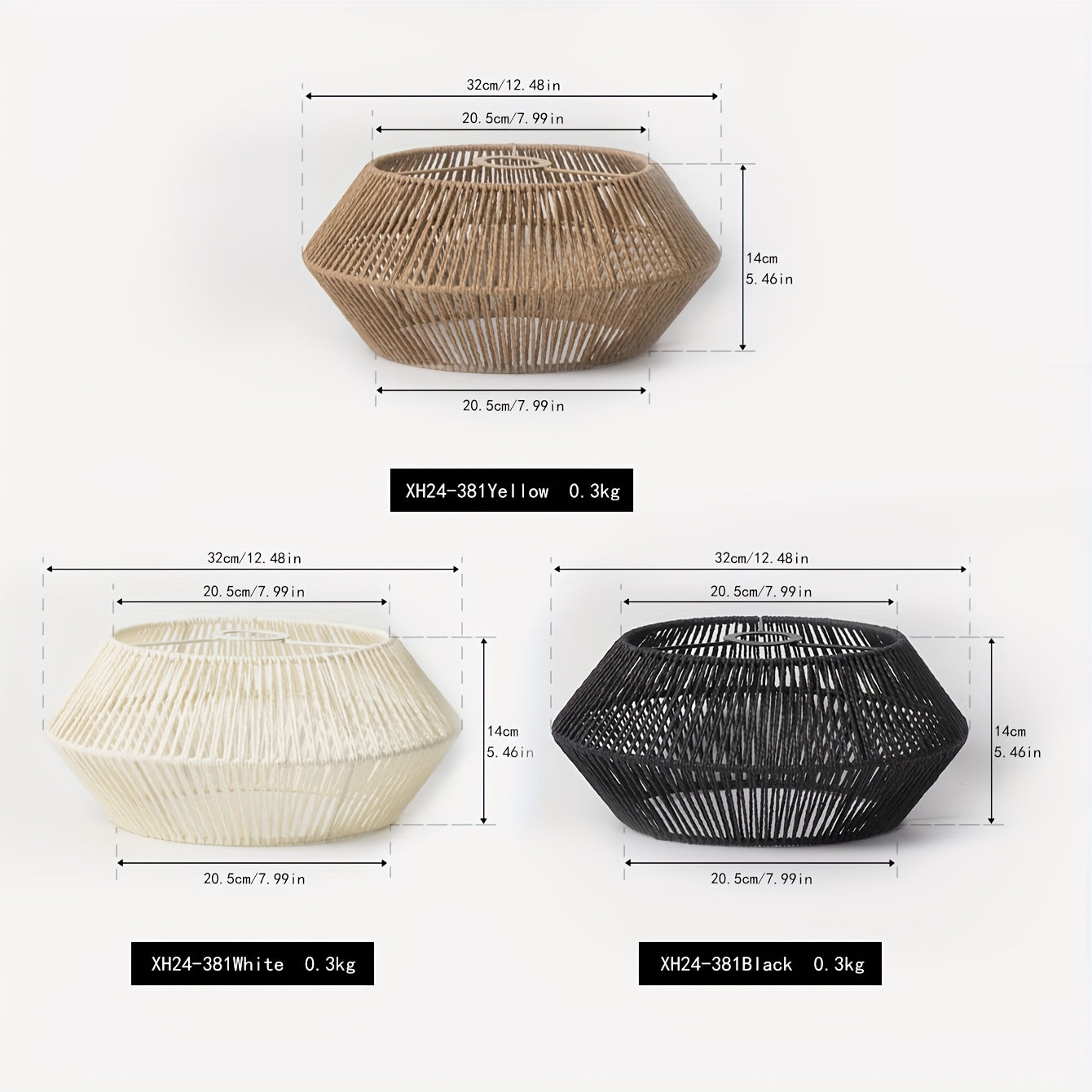 Handwoven Paper Rope Pendant Light Shade