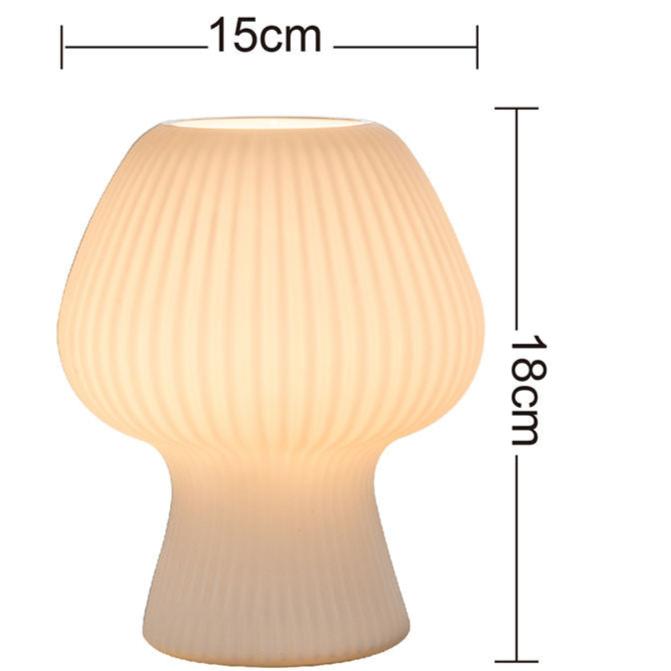 Vintage Bedside Table Lamp Ribbed Glass