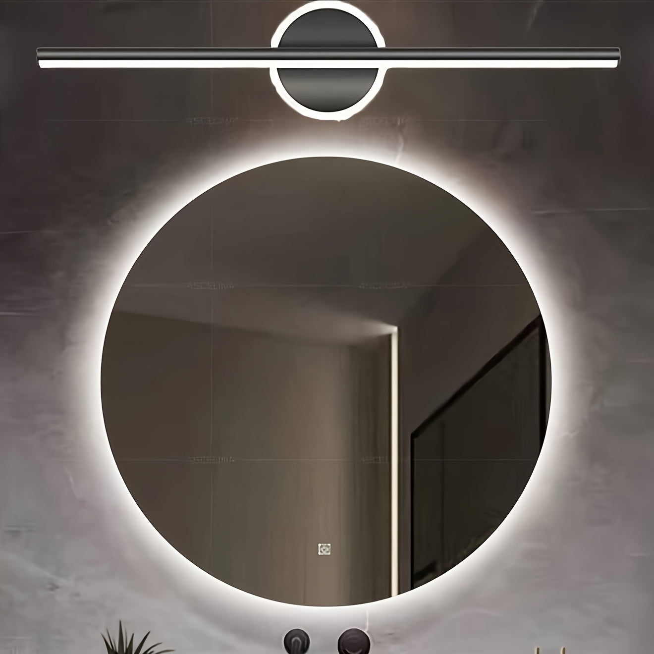 Luxe LED Mirror Wall Light Minimalist Black
