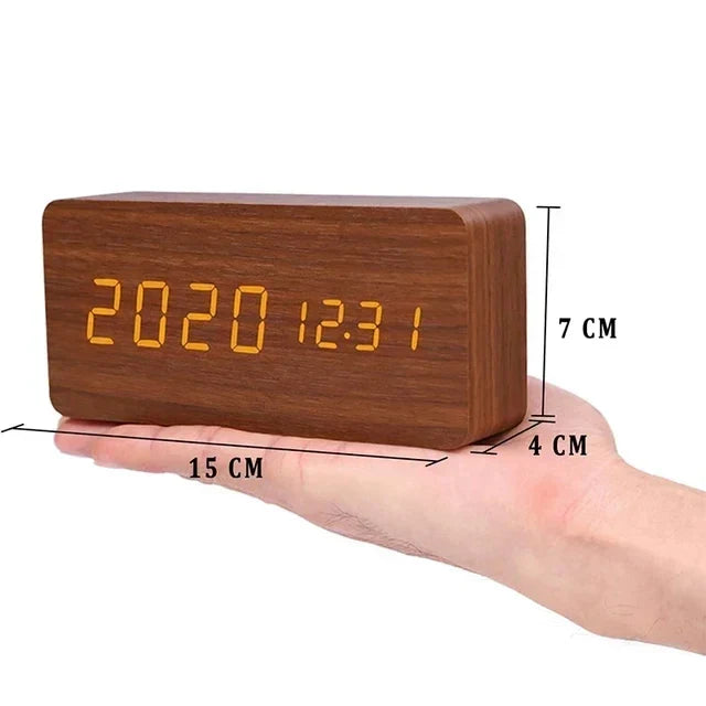 LED Smart Alarm Clock Modern Voice