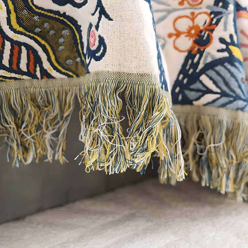 Blanket Throw Floral Reversible Tassel