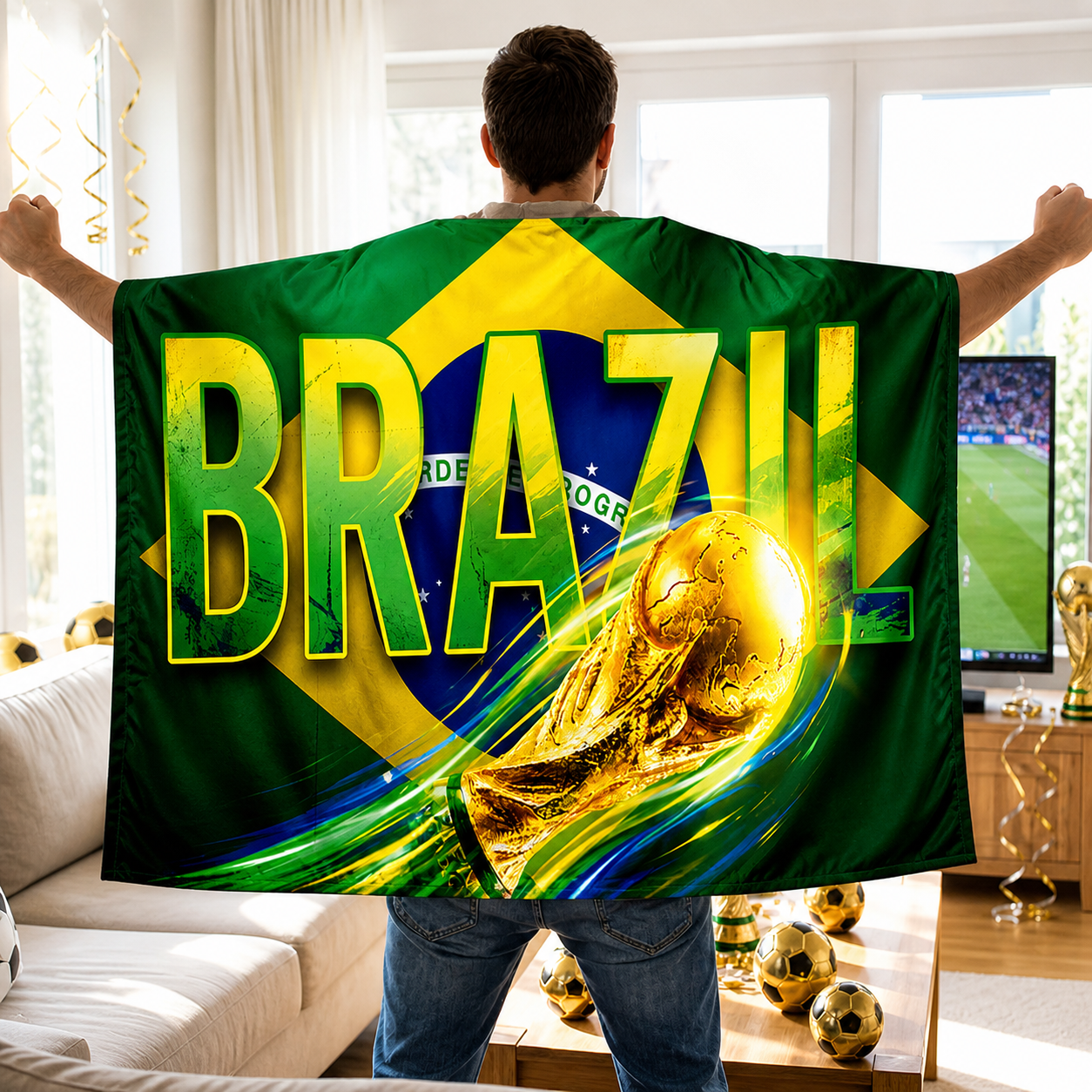 Brazil Flag World Cup Cape Sports Fan