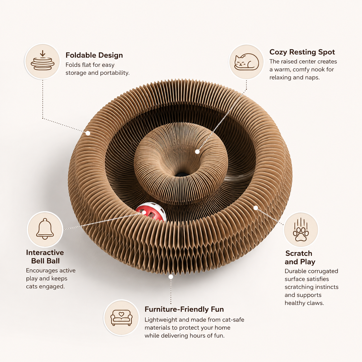Cardboard Cat Maze Foldable Scratcher