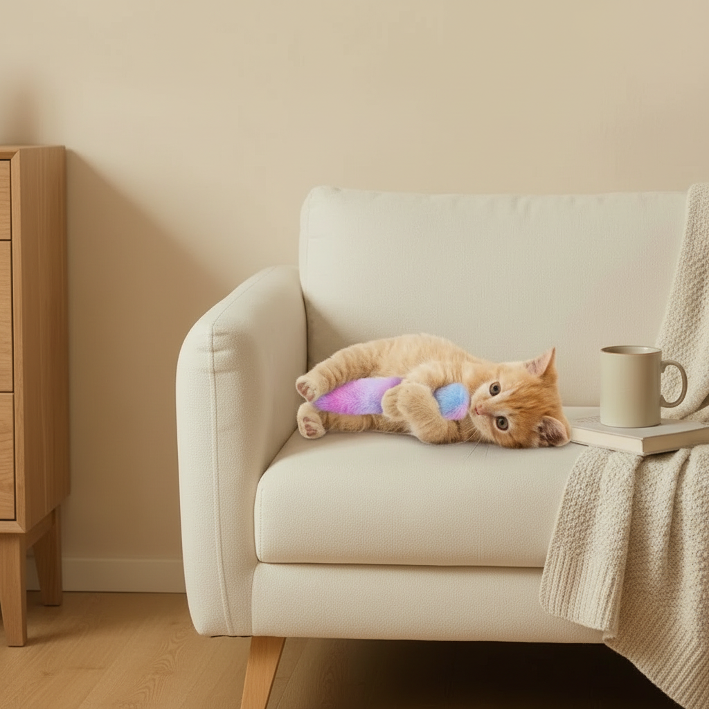 Cat Toy Catnip Pillow Plush Interactive Chew