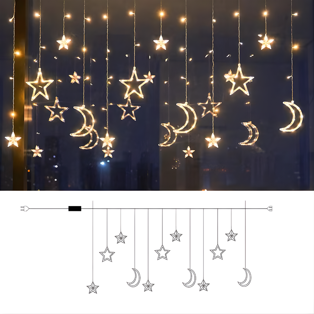 LED Star Light Curtain Warm White Indoor
