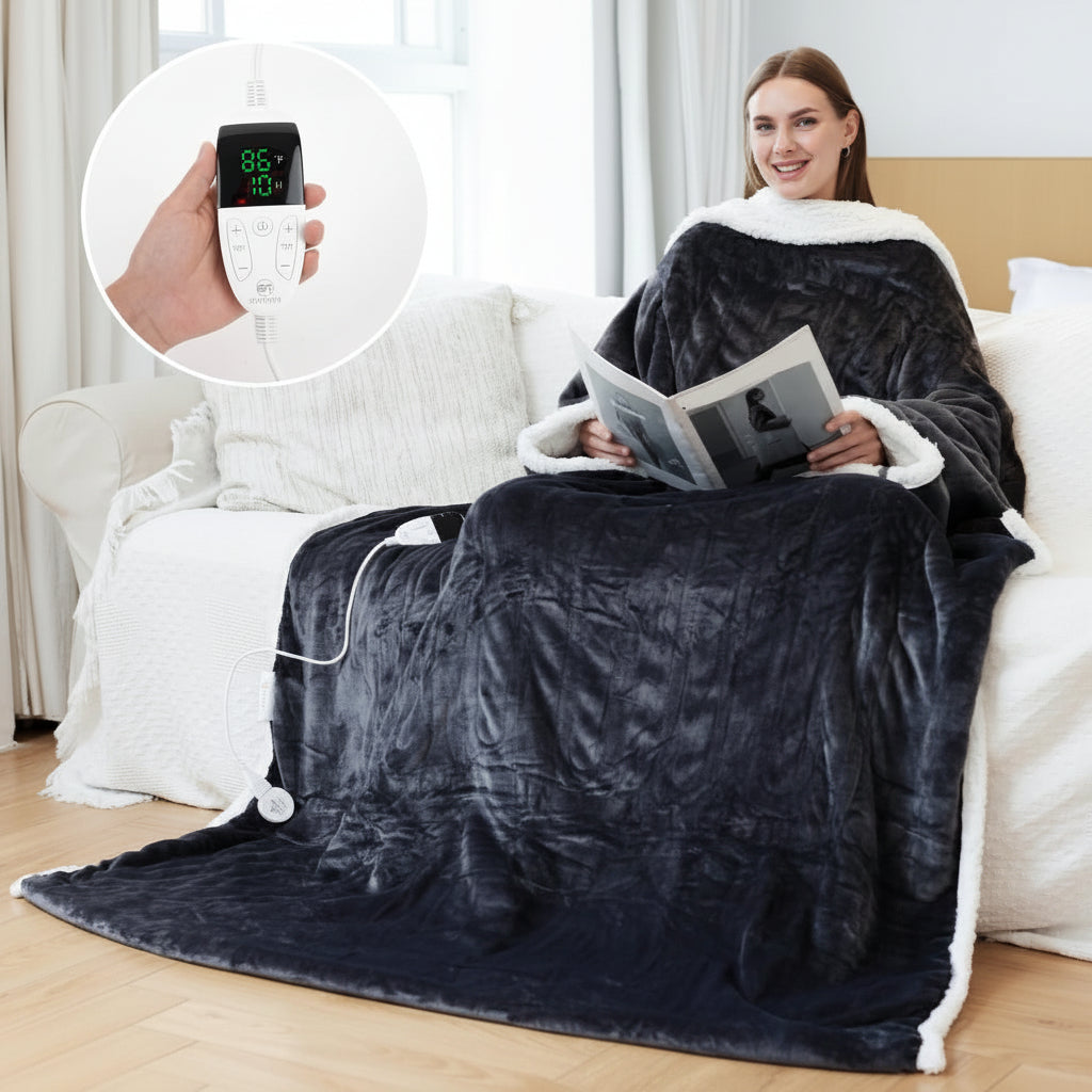 Electric Heated Blanket Wearable Sherpa
