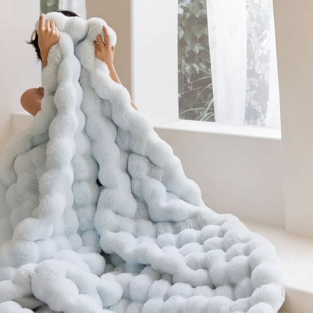 Throw Blanket Faux Fur Plush Soft Cozy