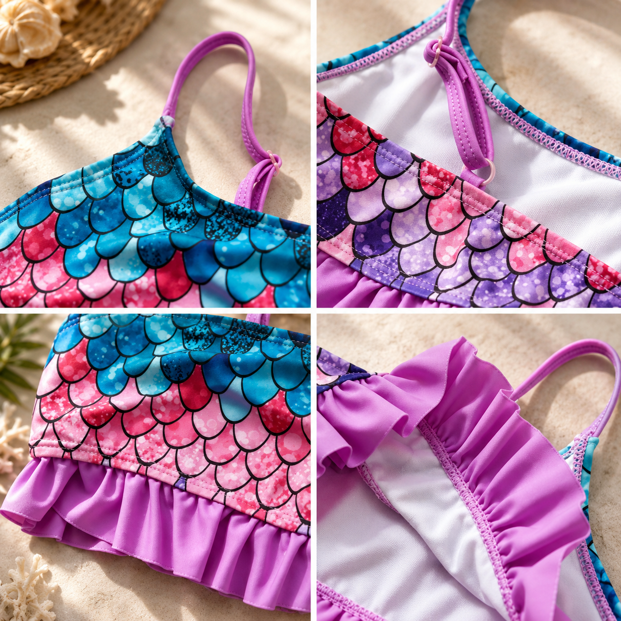 Girls Swimsuit Kids Bikini Ruffle Two Piece