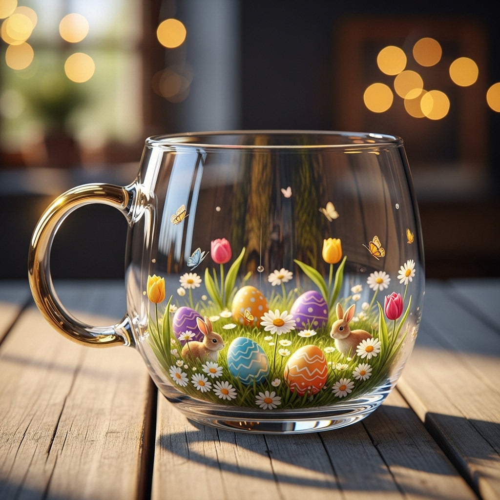 Christmas Glass Mug Winter Motifs Festive
