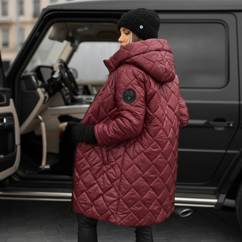 Quilted Hooded Jacket Cold Weather Warm