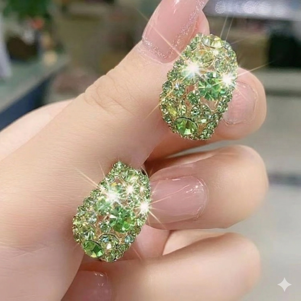 Hoop Earrings Sterling Alloy Diamond