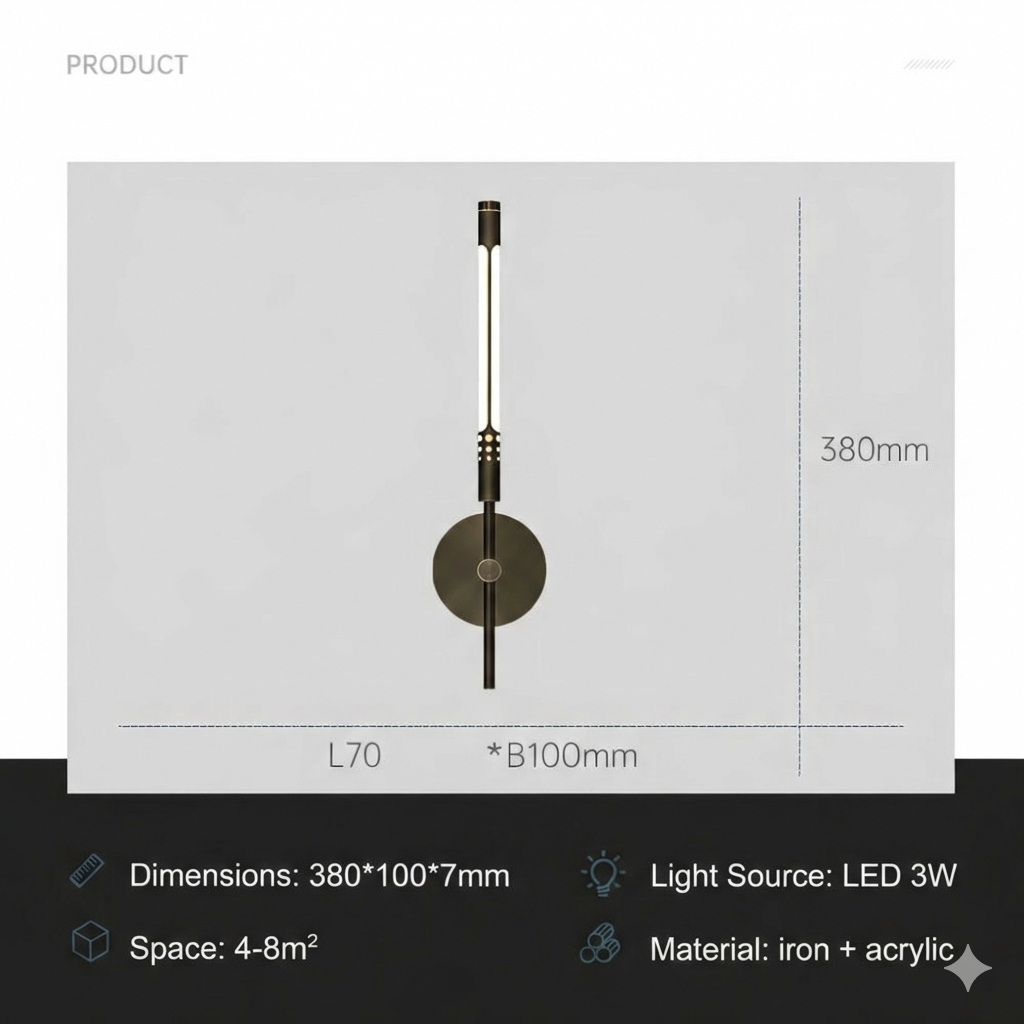 Wall Light LED Modern Metal Acrylic Indoor