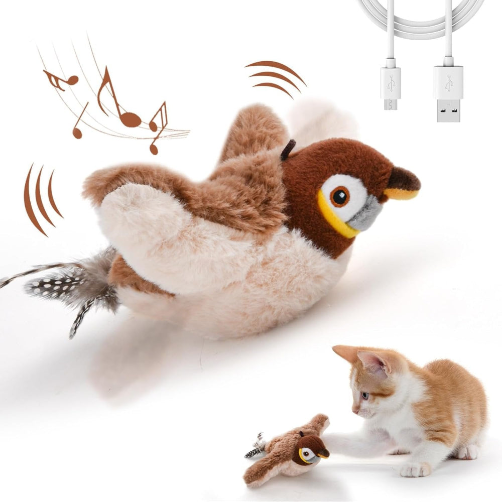Cat Toy Interactive Bird Sound Flapping
