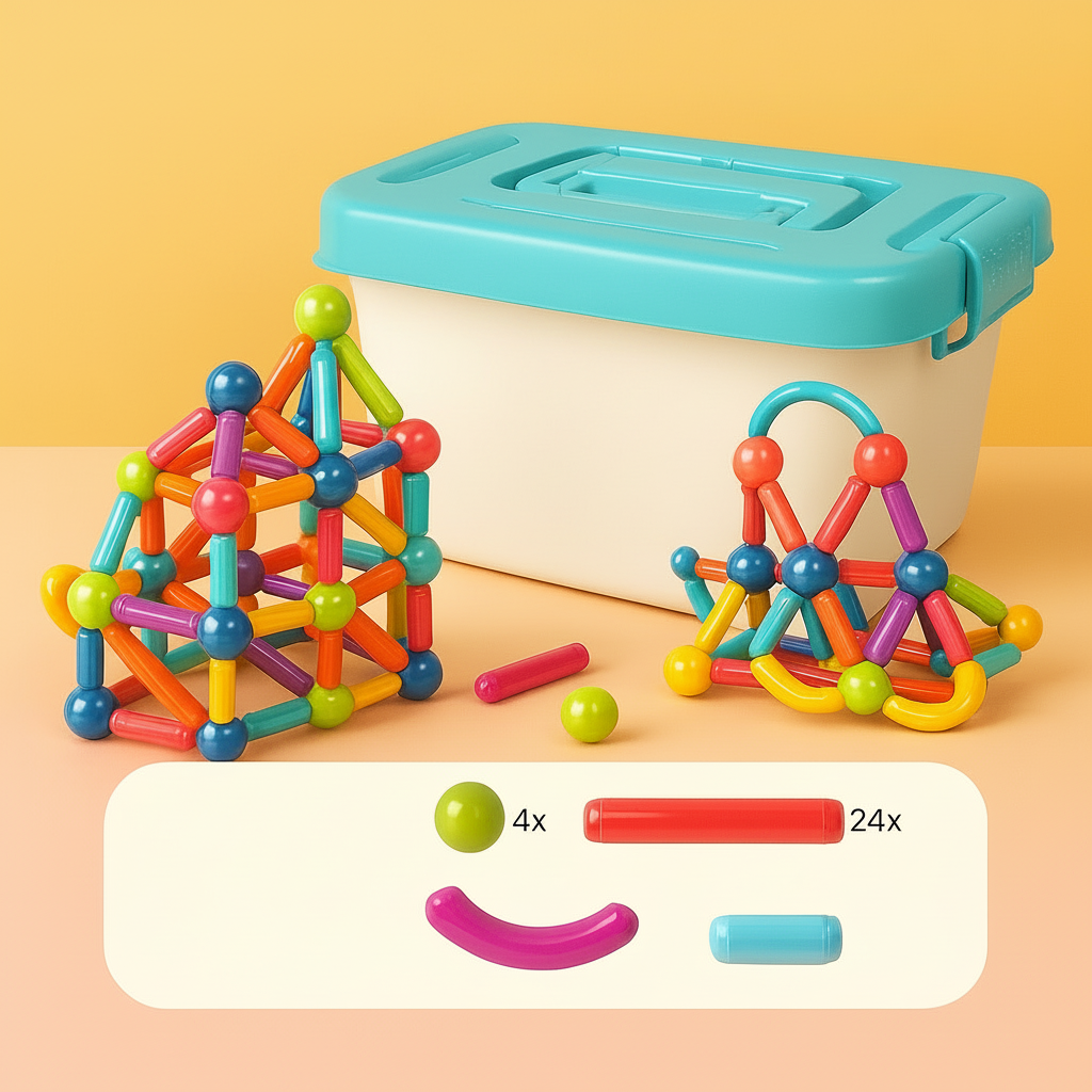 Magnetic Building Blocks Set Educational