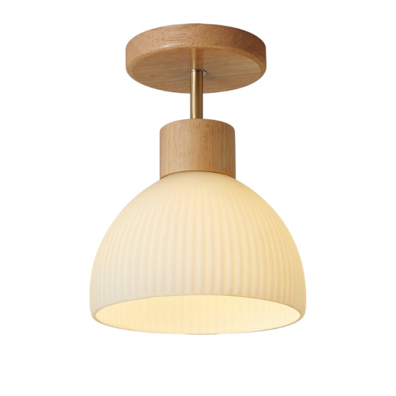 Ailse Ceiling Lamp Natural Wood & Glass