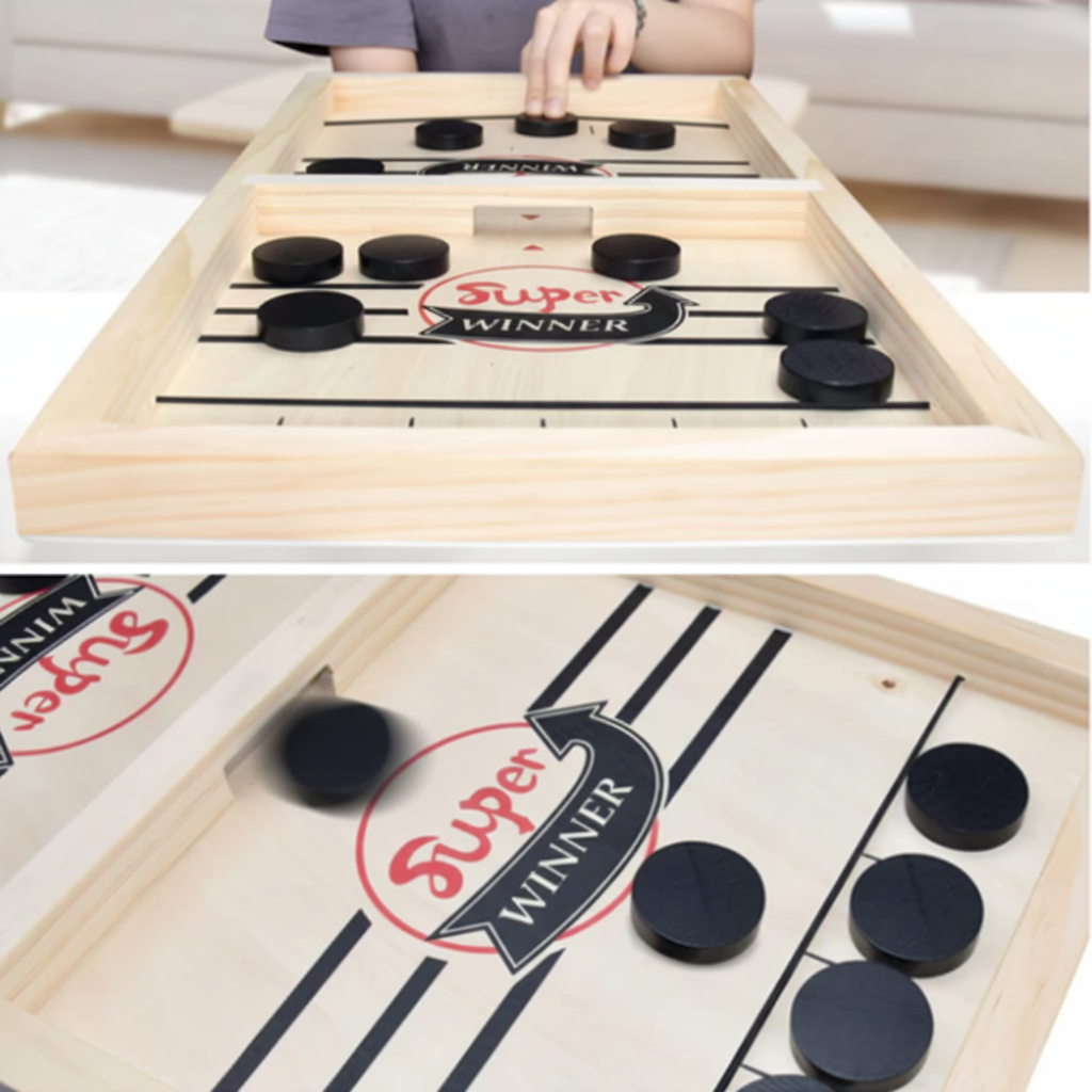 Board Game Wooden Fast Sling Puck Game