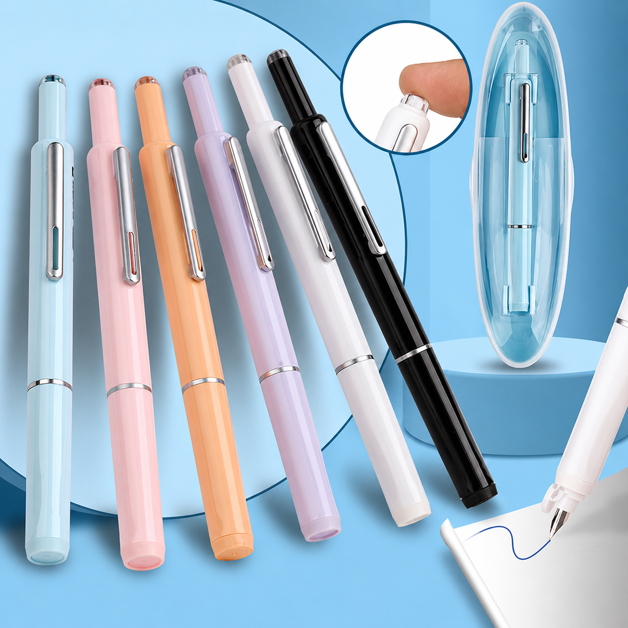 Fountain Pen Retractable Stainless Steel