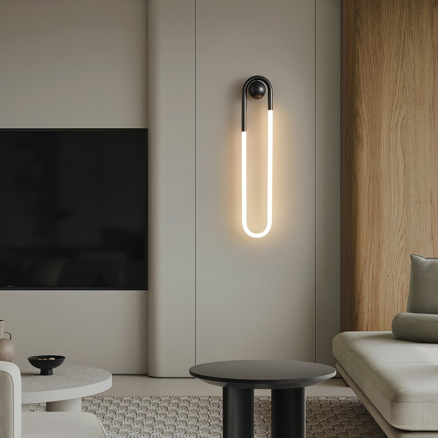 Modern LED Wall Light Brass & Black