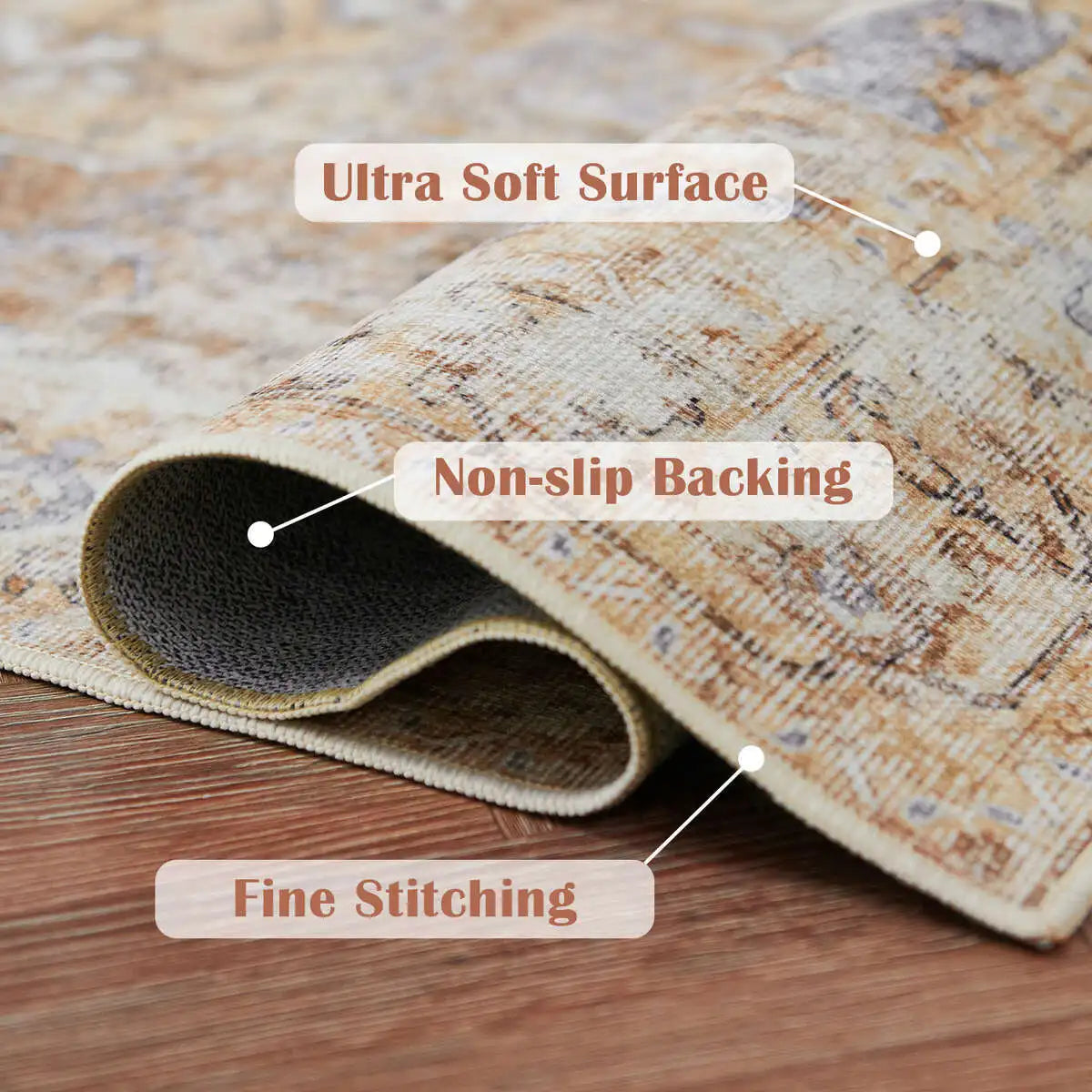 Heritage Medallion Rug Foldable Non Slip