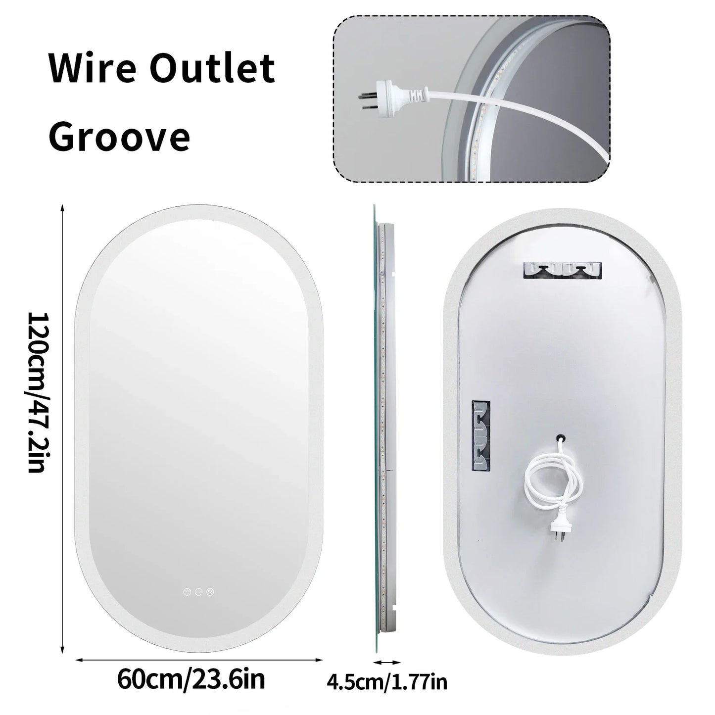 Lumooval Oval LED Bathroom Mirror Anti Fog