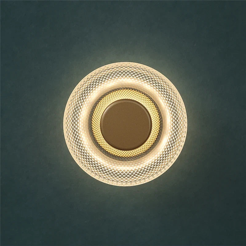 Modern Coloured Glass Wall Lamp Textured LED