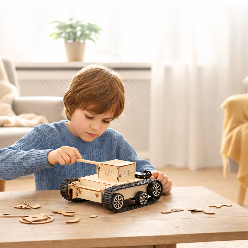 STEM Learning Toy Wooden DIY Car Building