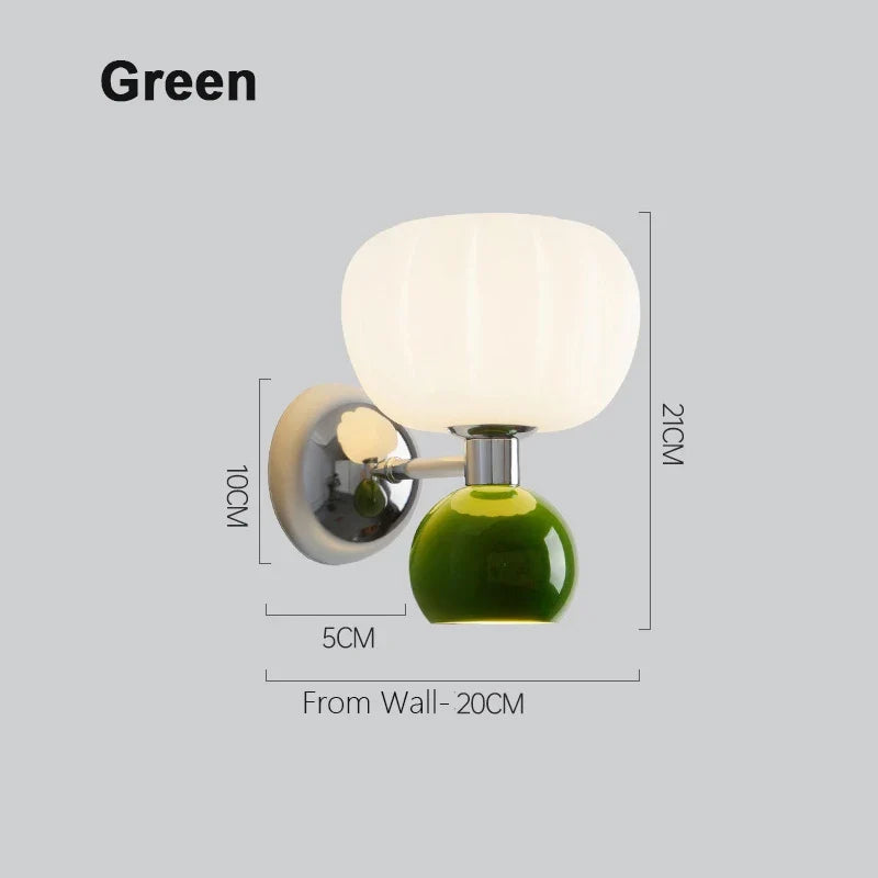 Nordic Pumpkin Wall Lamp Modern Glass &
