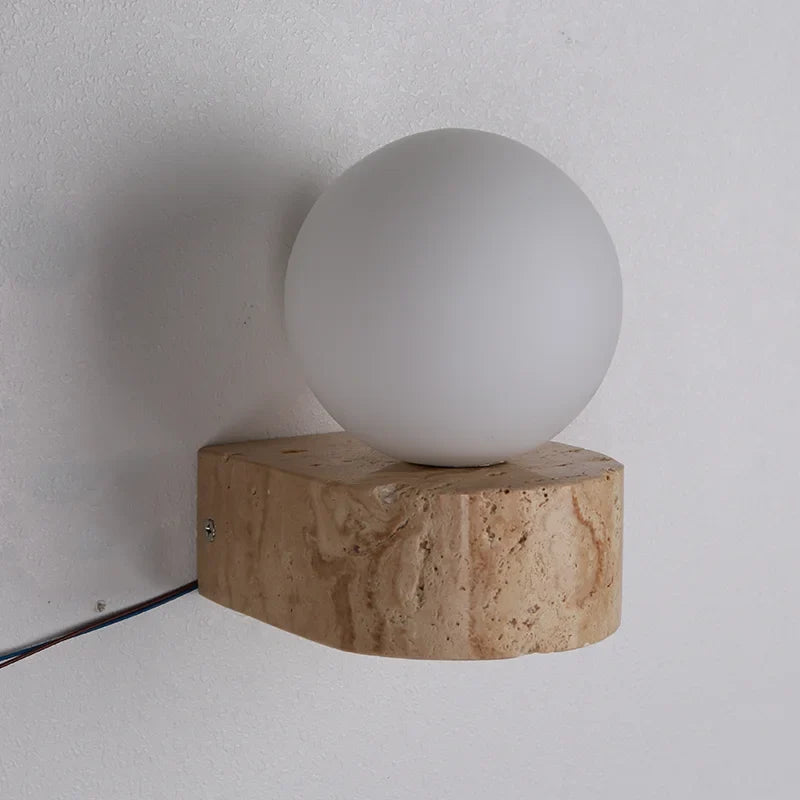 Travertine Stone Wall Lamp Modern Japanese