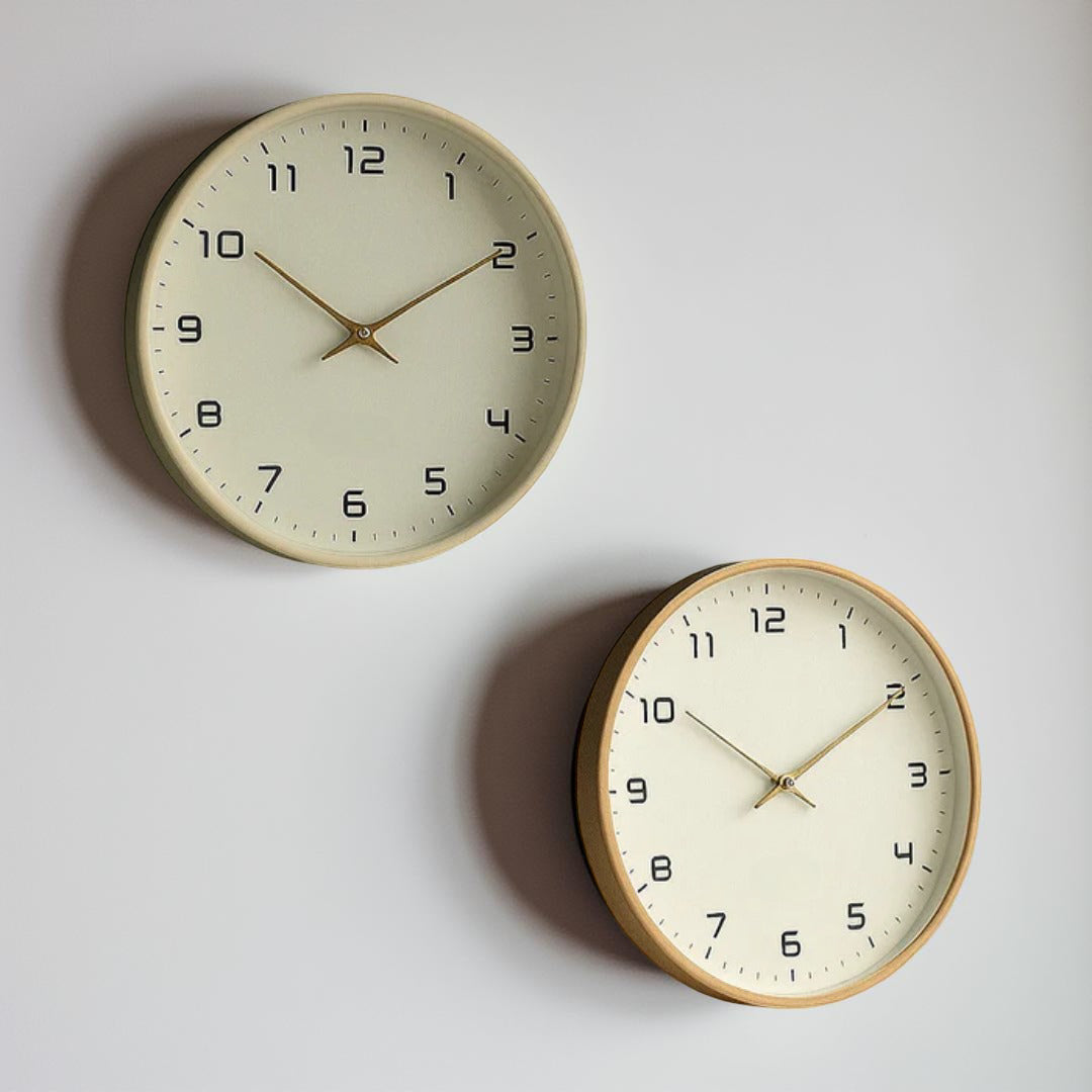 Wall Clock Minimalist Wooden Silent Quartz