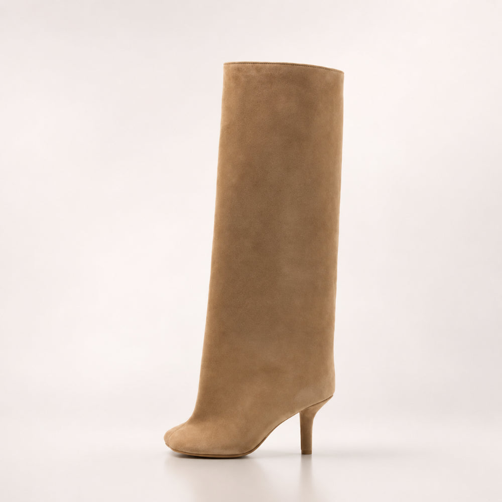 Women's Knee High Suede Boots Pointed Toe