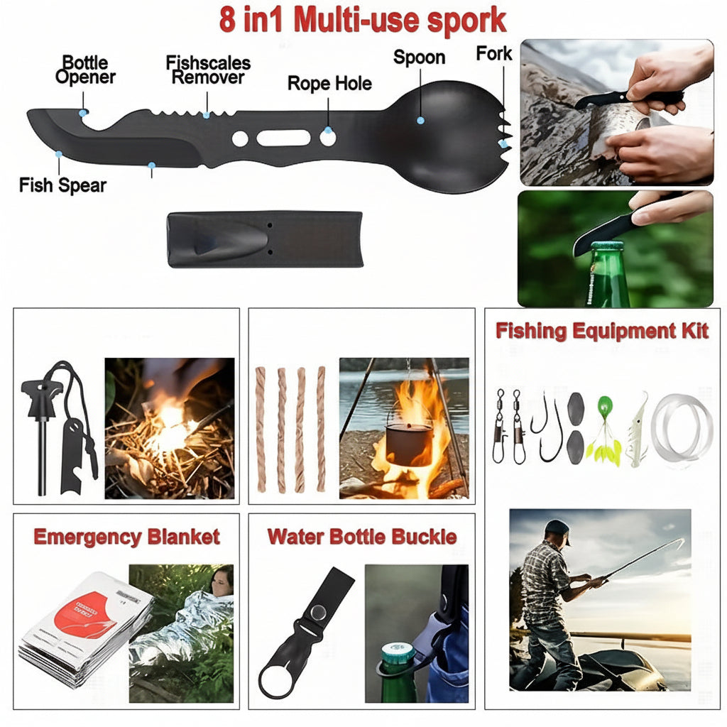 Tactical Survival Gear Backpack Multi Tool