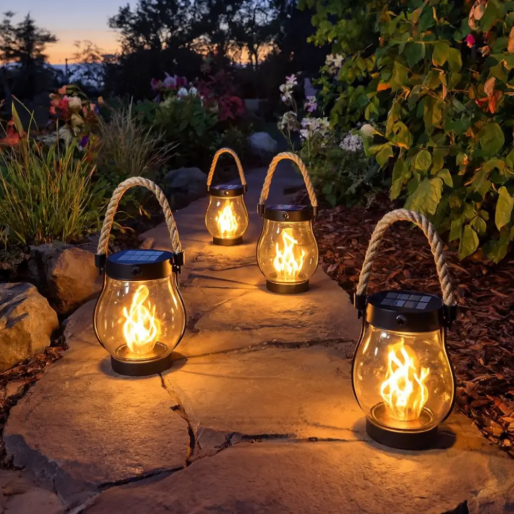 Solar Lantern Outdoor Hanging Light Flame