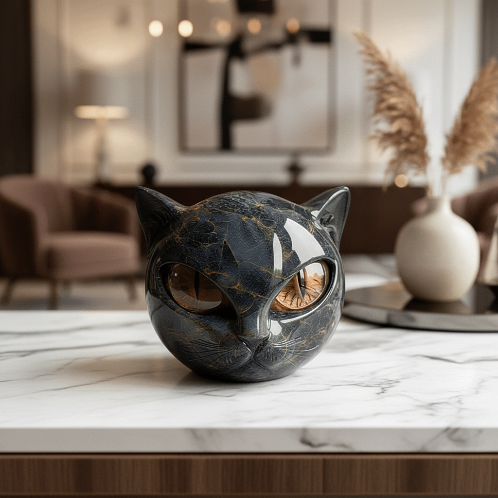 Decorative Cat Sculpture Unique Home Accent