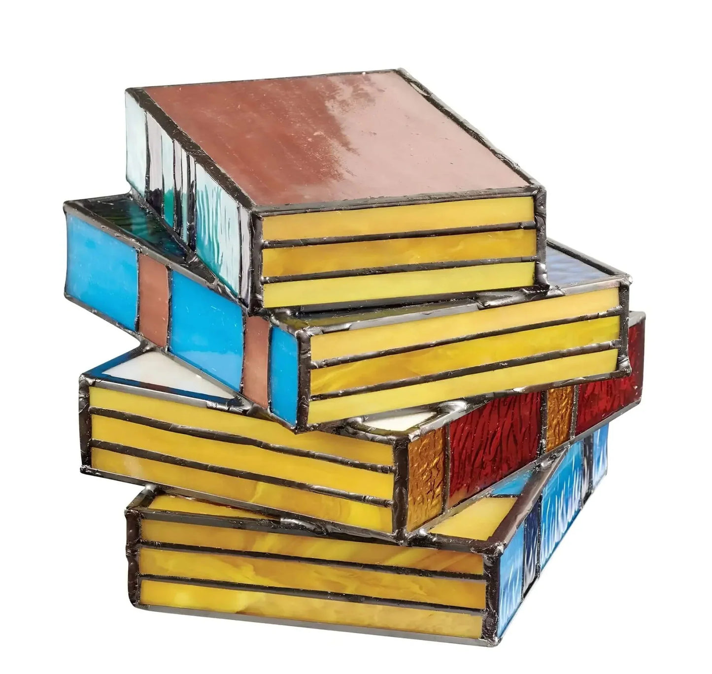 Stained Glass Book Lamp Handcrafted Art