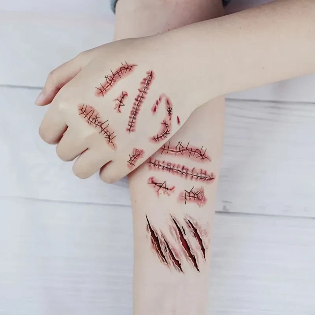 Halloween Accessories Horror Tattoos Wound