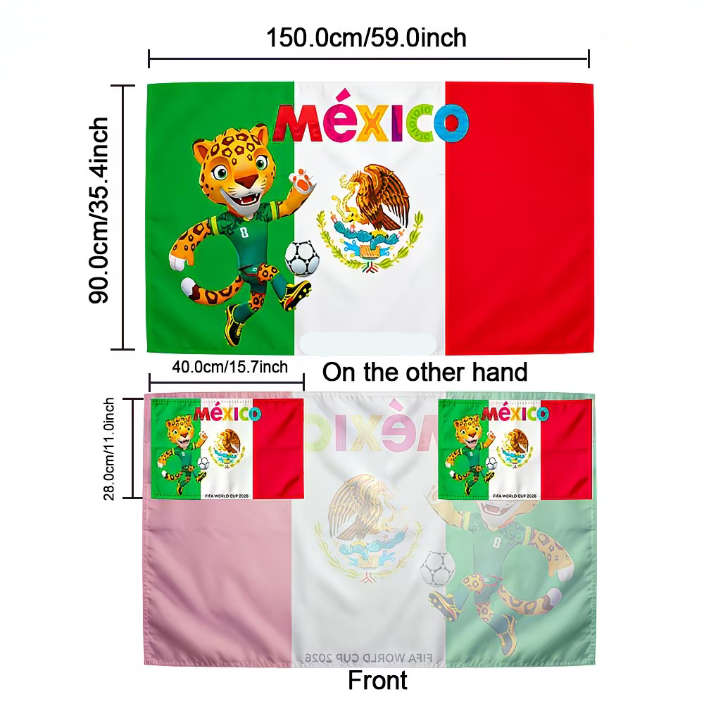 Flag Banner Soccer Fan Cape Mexico World