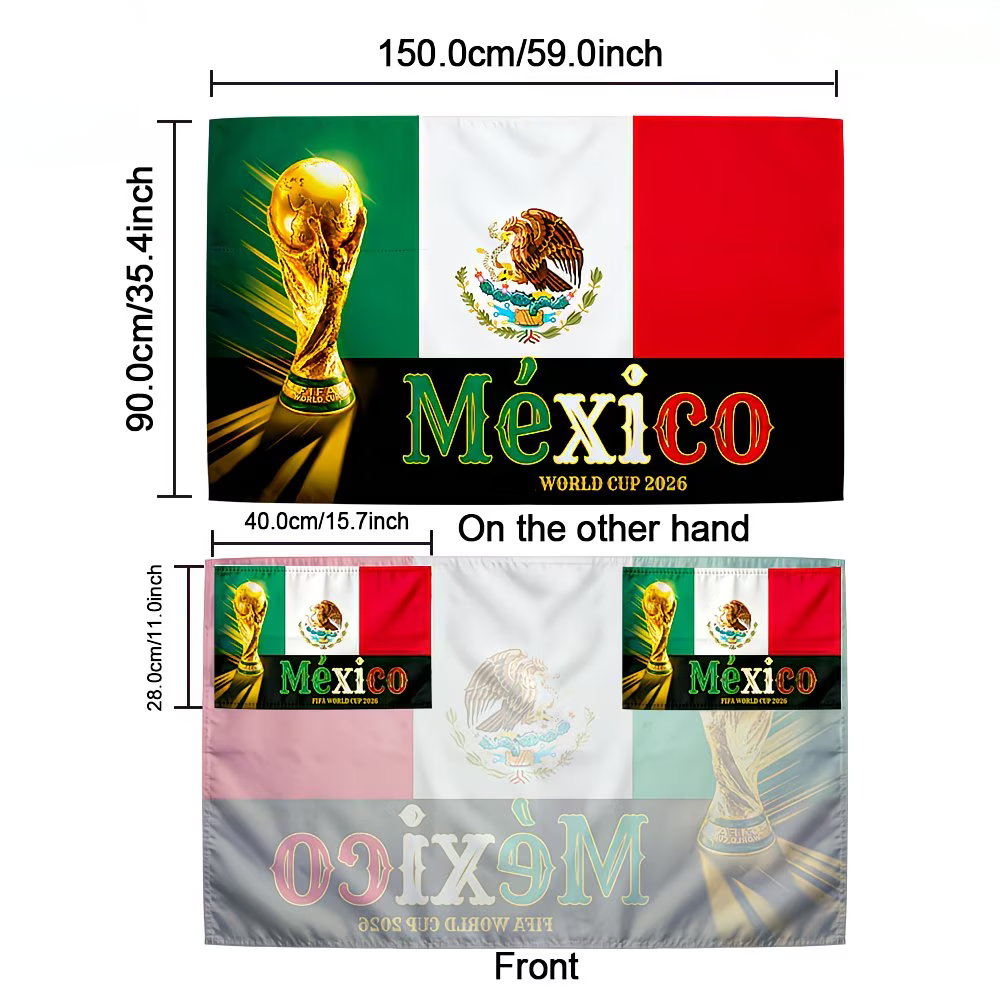 Flag Banner Soccer Fan Cape Mexico World