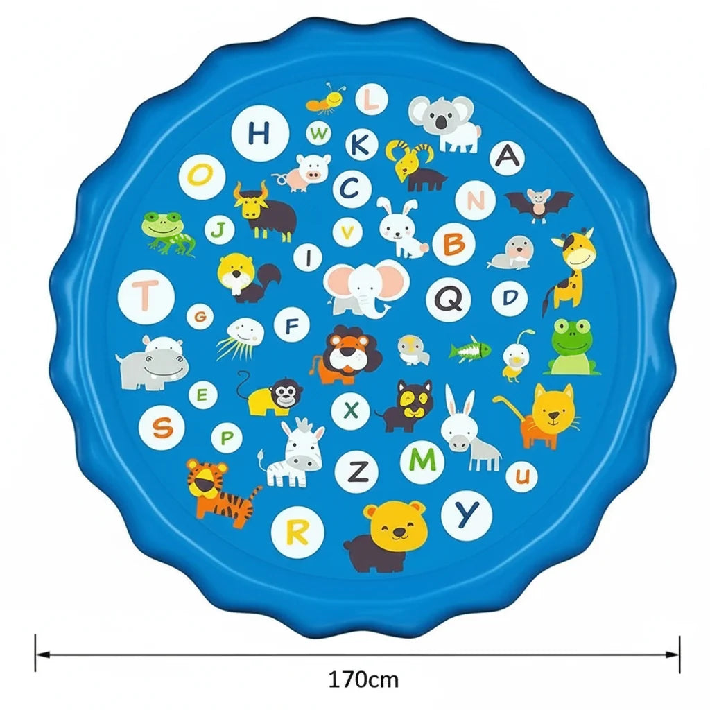 Inflatable Splash Pad Water Play Mat Animal