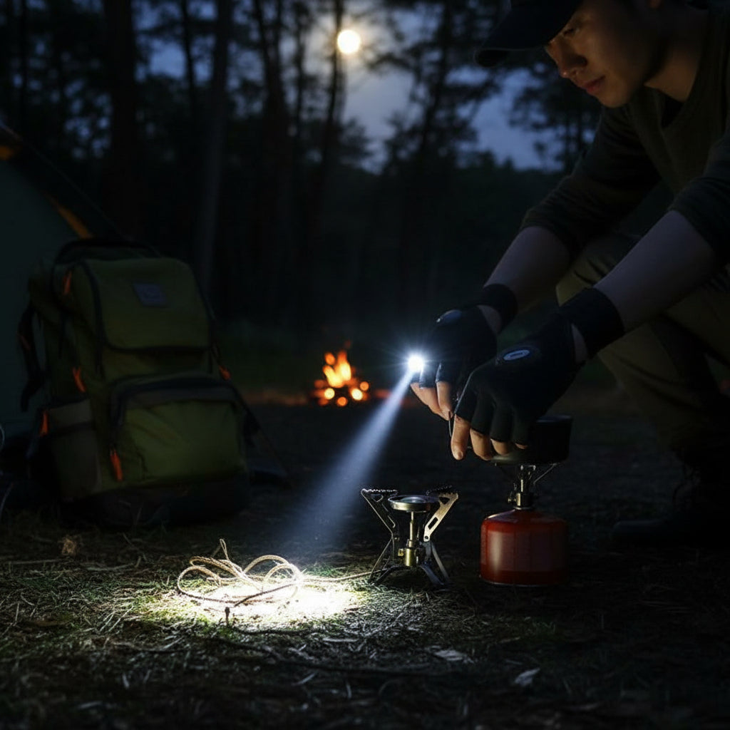 LED Flashlight Gloves Camping Fishing