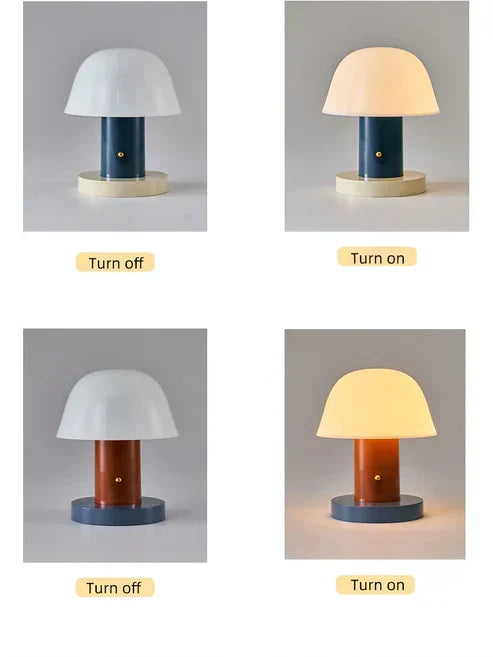Mushroom Table Lamp Modern Rechargeable LED